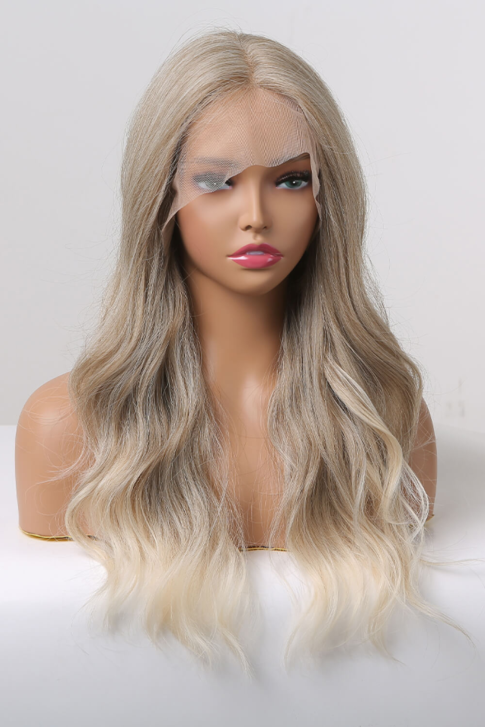 Medium Blonde Highlights Lace Front Synthetic Wigs