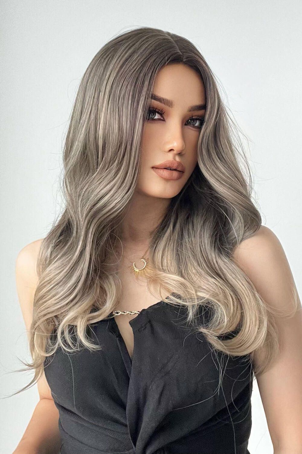 Ashe Brown and Blonde Ombre Synthetic Long Straight Wigs