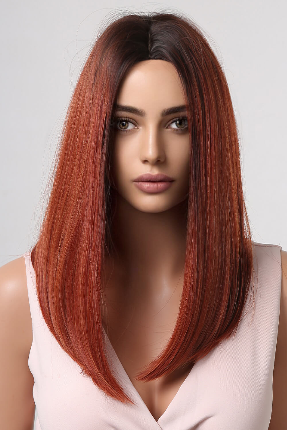 Synthetic Mid-Length Straight 27" Wigs