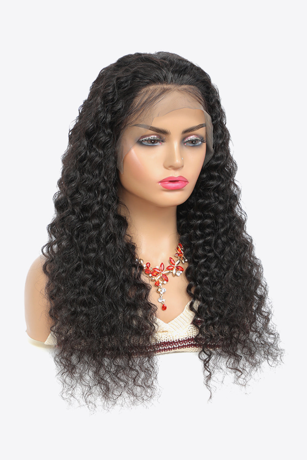 Lace Front Wigs Human Hair Curly Natural Color 150% Density