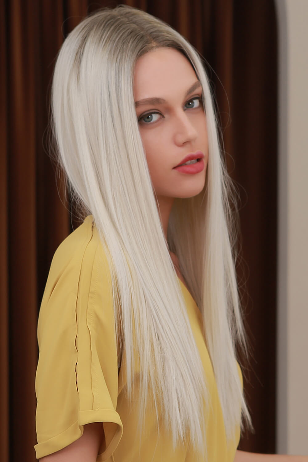 Long Straight 26" Synthetic Lace Front Wigs. Heat Safe 150% Density