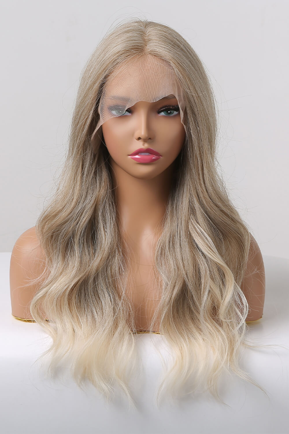 Medium Blonde Highlights Lace Front Synthetic Wigs
