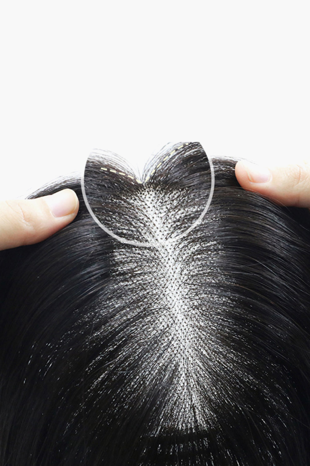 Fully Hand Made Black Human Virgin Hair Topper