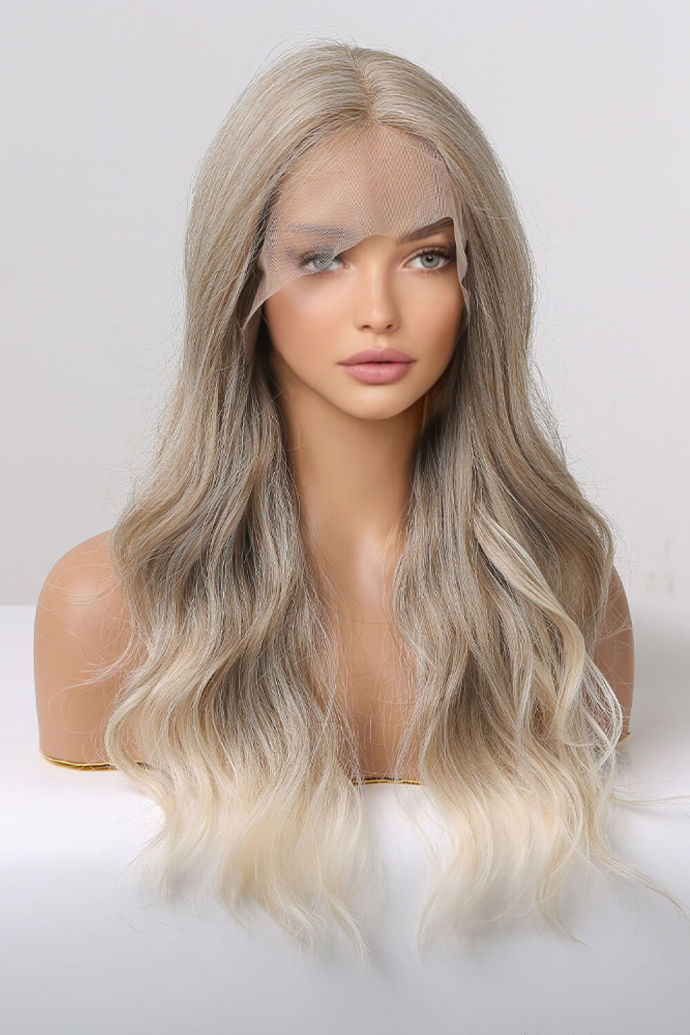 Medium Blonde Highlights Lace Front Synthetic Wigs