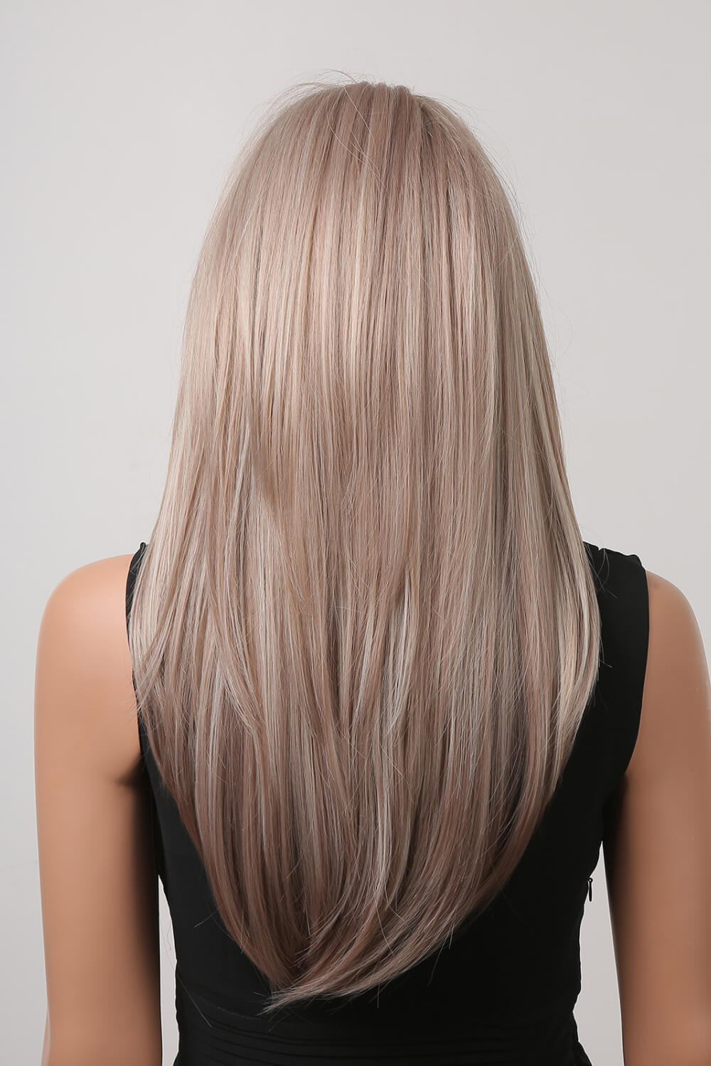 Long Straight One Size Synthetic Wig in Blonde/Black