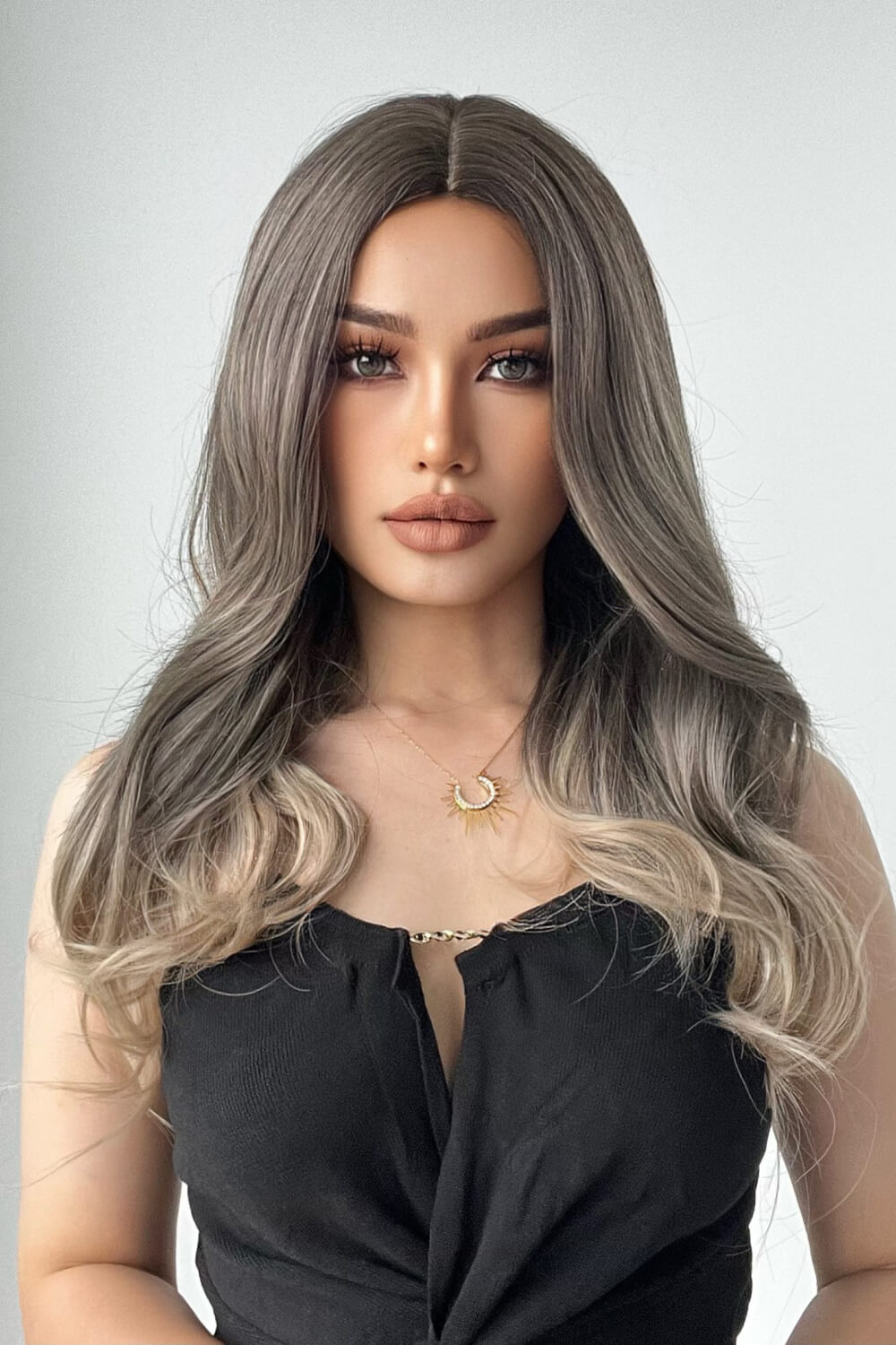 Ashe Brown and Blonde Ombre Synthetic Long Straight Wigs