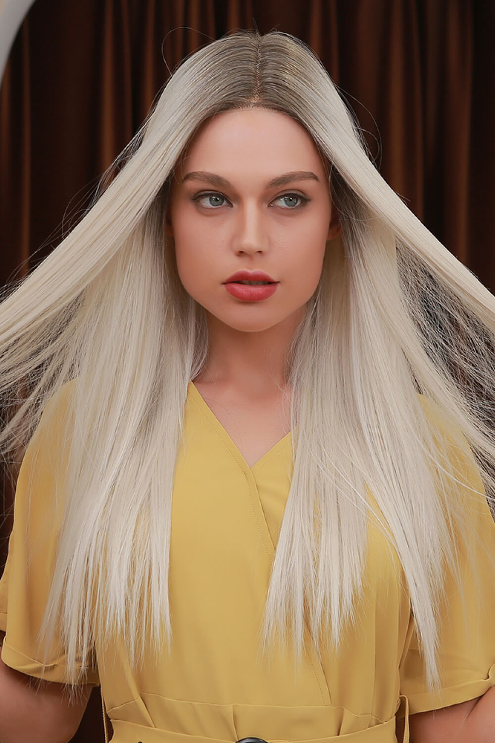 Long Straight 26" Synthetic Lace Front Wigs. Heat Safe 150% Density