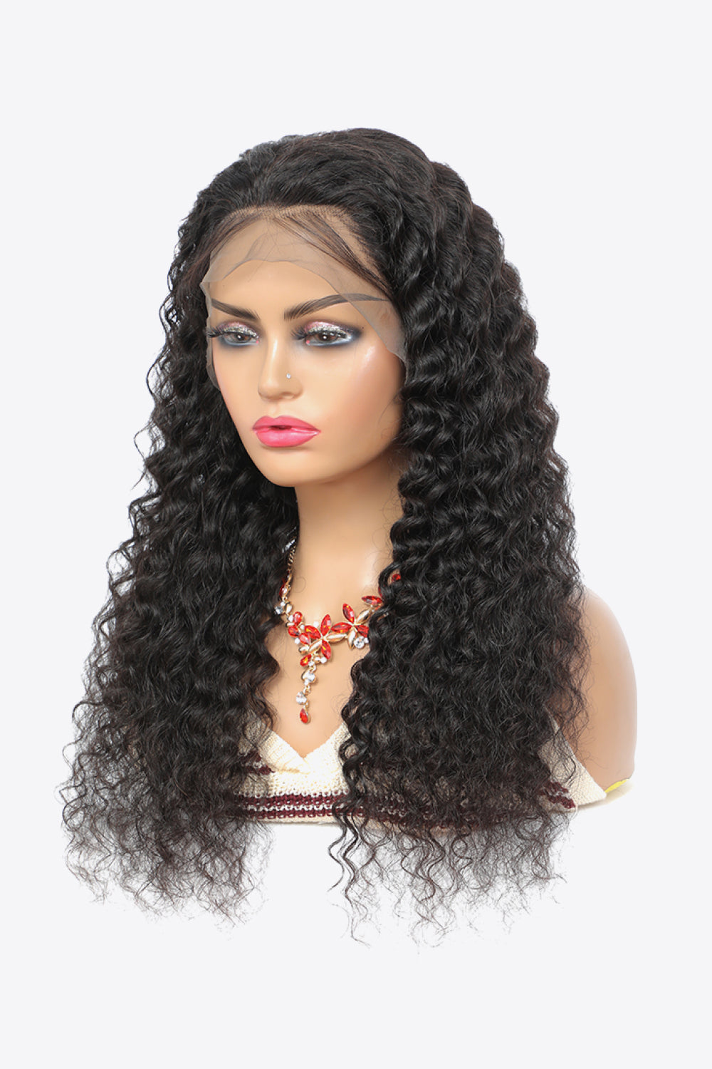 Lace Front Wigs Human Hair Curly Natural Color 150% Density