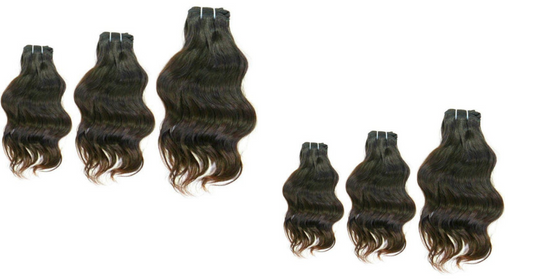 raw Indian natural wavy hair bundle deals in Edison