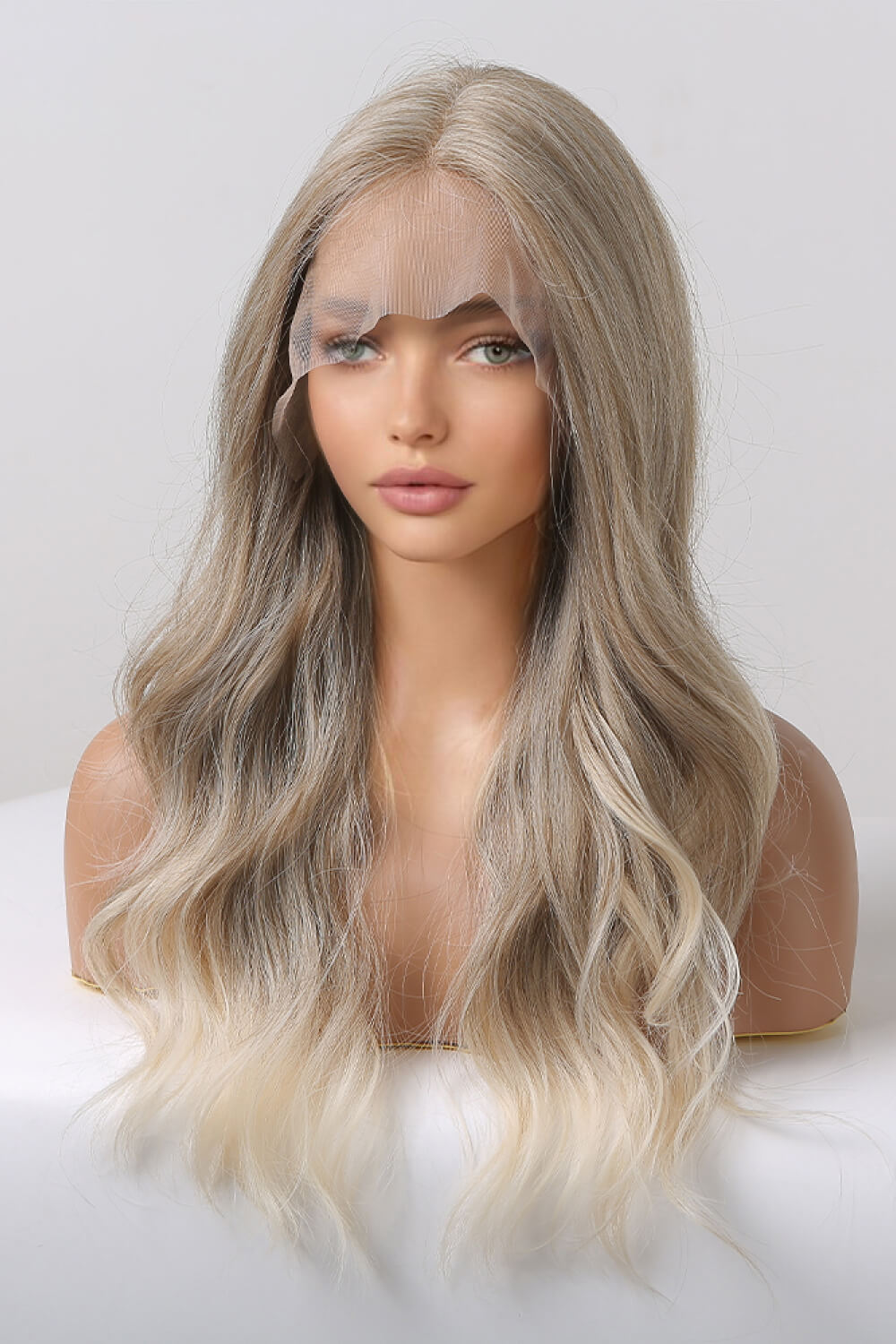 Medium Blonde Highlights Lace Front Synthetic Wigs