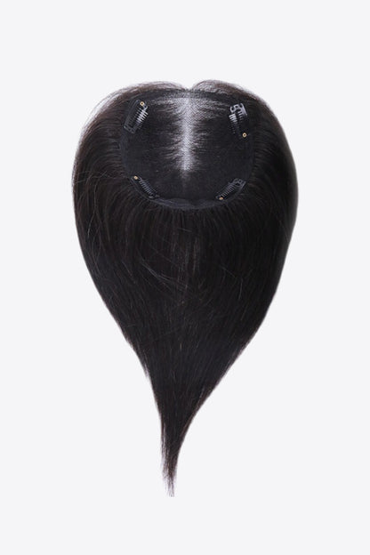 Fully Hand Made Black Human Virgin Hair Topper