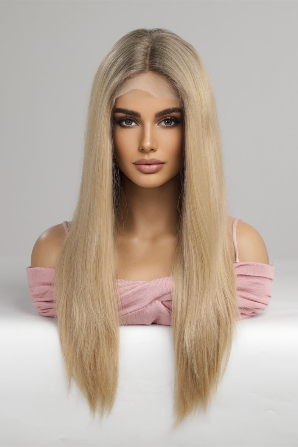 Synthetic Long Straight 24'' Lace Front Wigs 150% Density