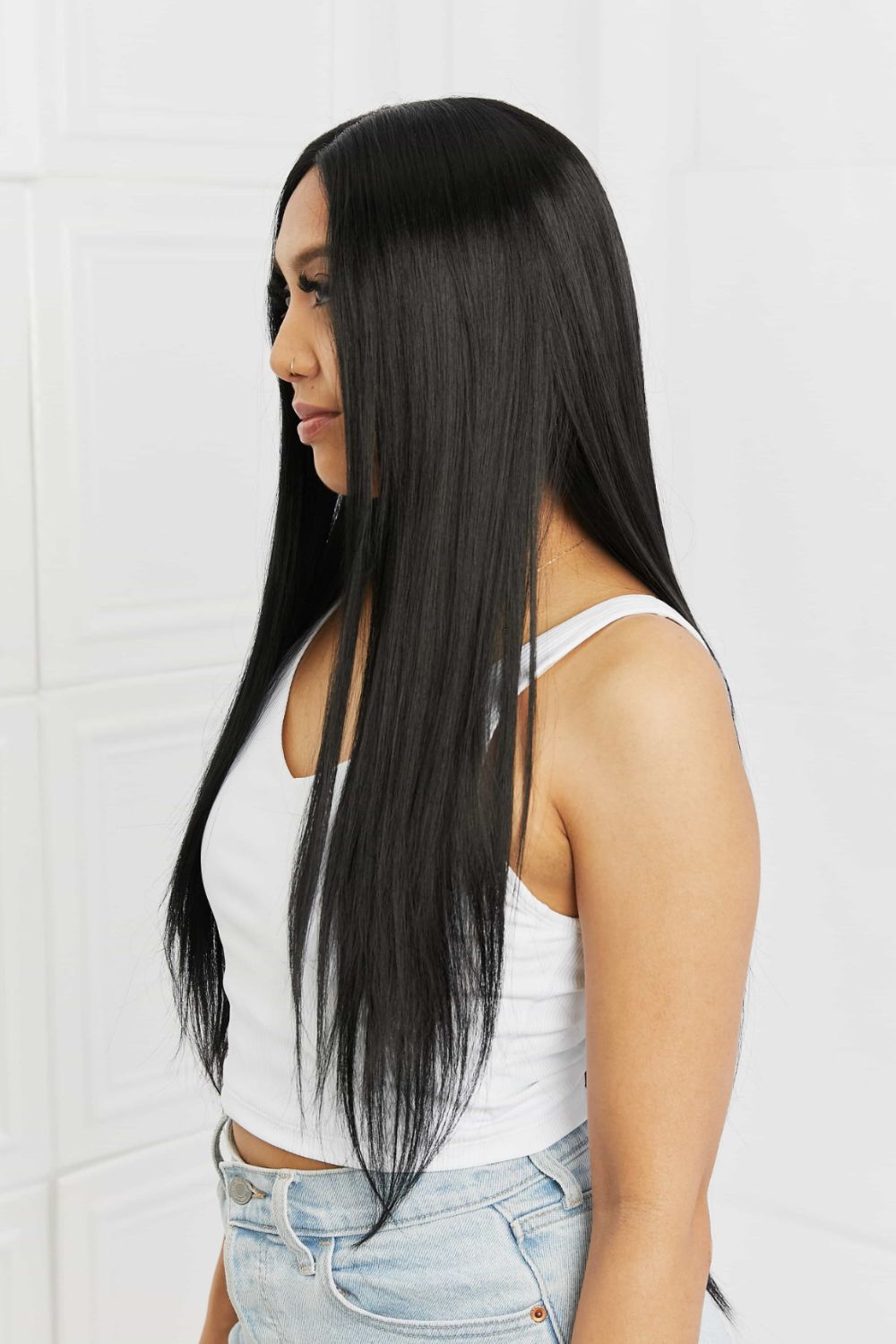 Long 26" Lace Front Straight Synthetic Wig