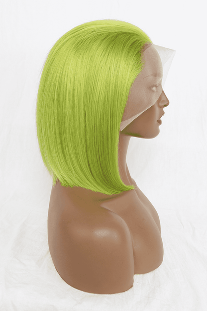 Lace Front Bobo Wigs Human Hair in Lime