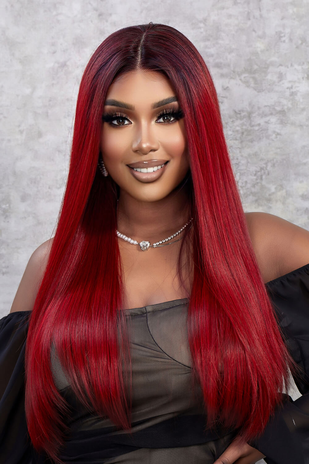 Synthetic Straight 26" Lace Front Wig 150% Density