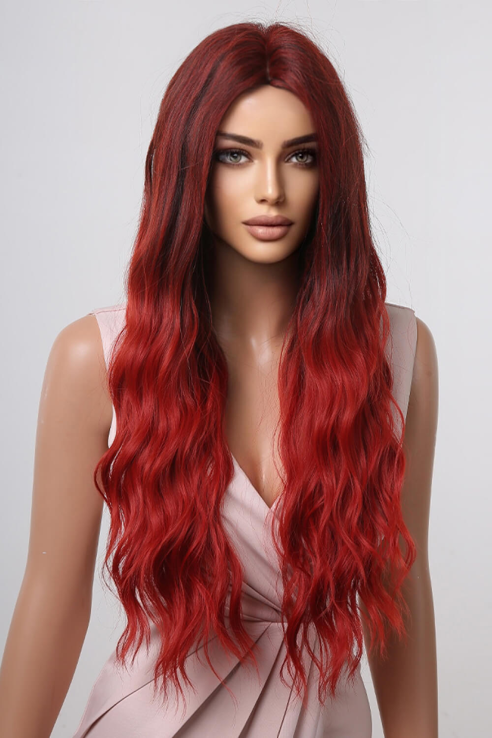 Synthetic Long Wave 27" Wig-Red Ombre