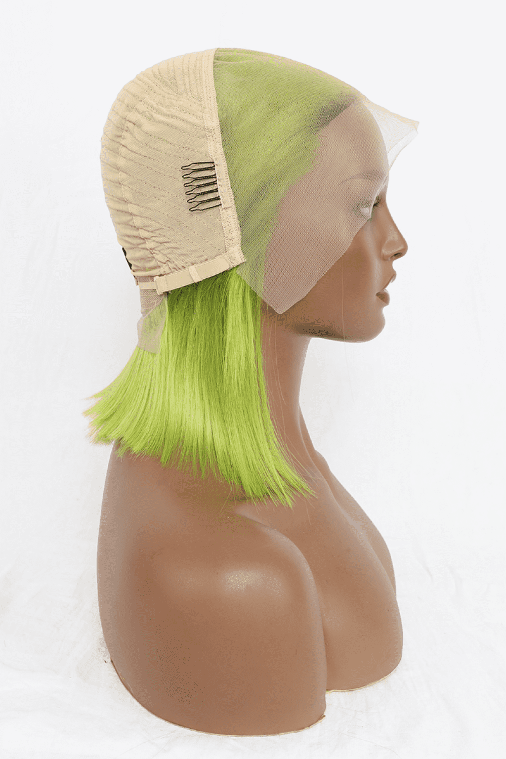 Lace Front Bobo Wigs Human Hair in Lime