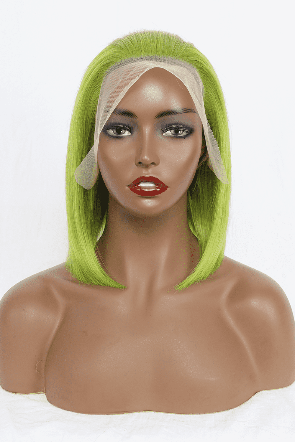Lace Front Bobo Wigs Human Hair in Lime