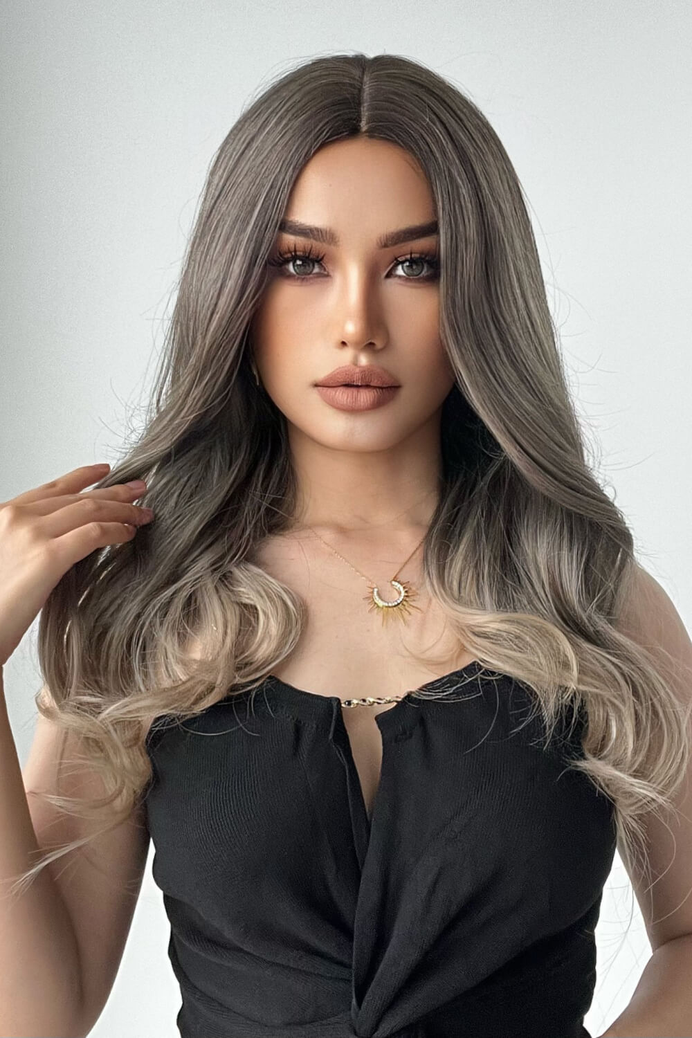 Ashe Brown and Blonde Ombre Synthetic Long Straight Wigs