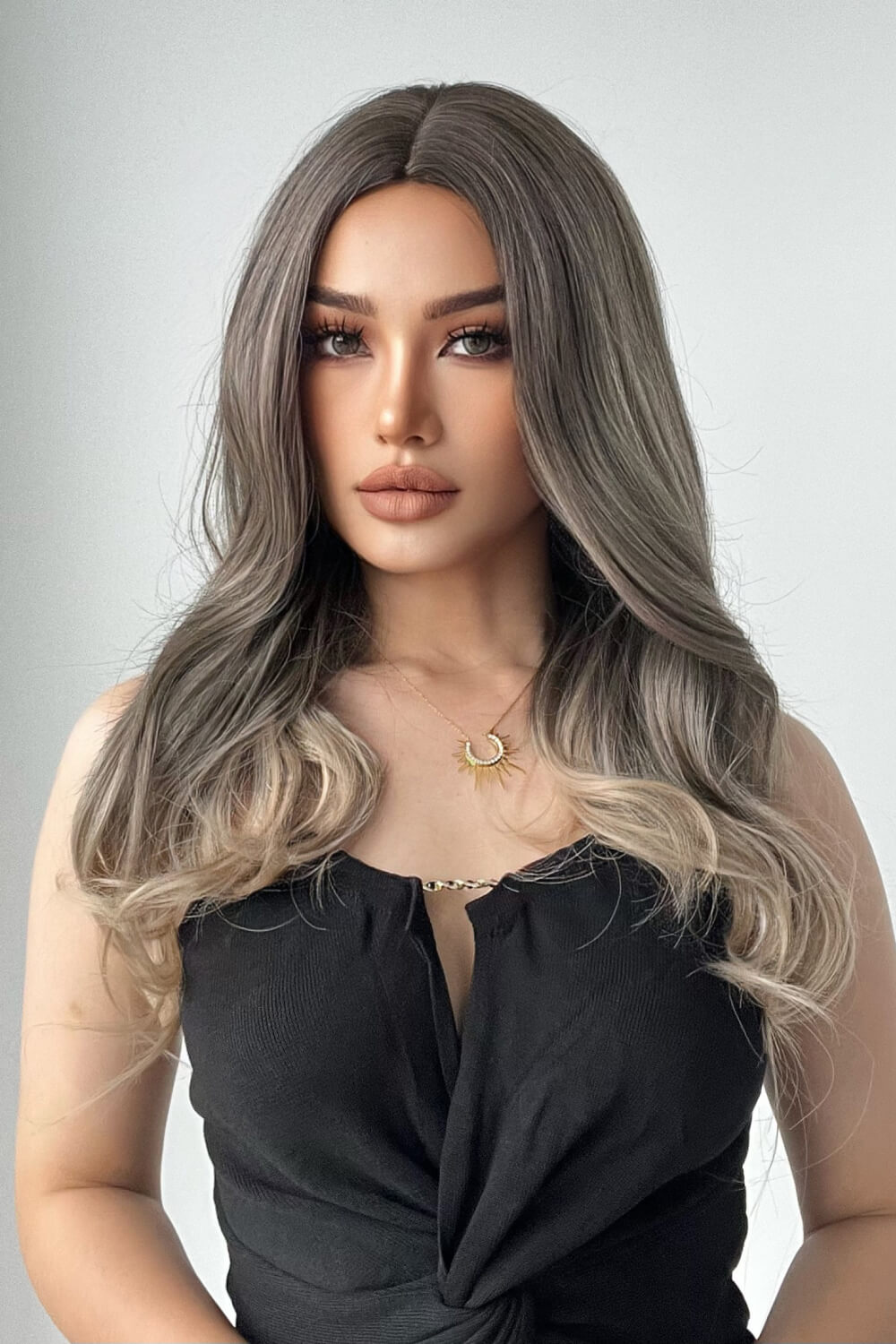 Ashe Brown and Blonde Ombre Synthetic Long Straight Wigs