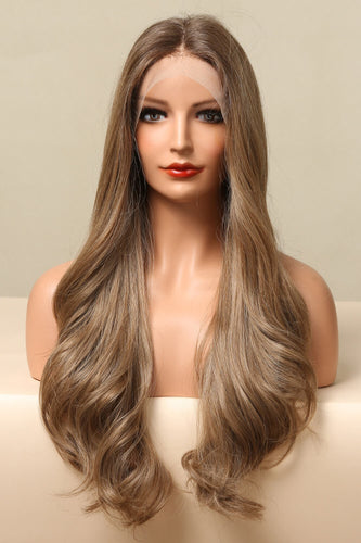 Long Wave 26" Synthetic Lace Front Wig in Golden Brown