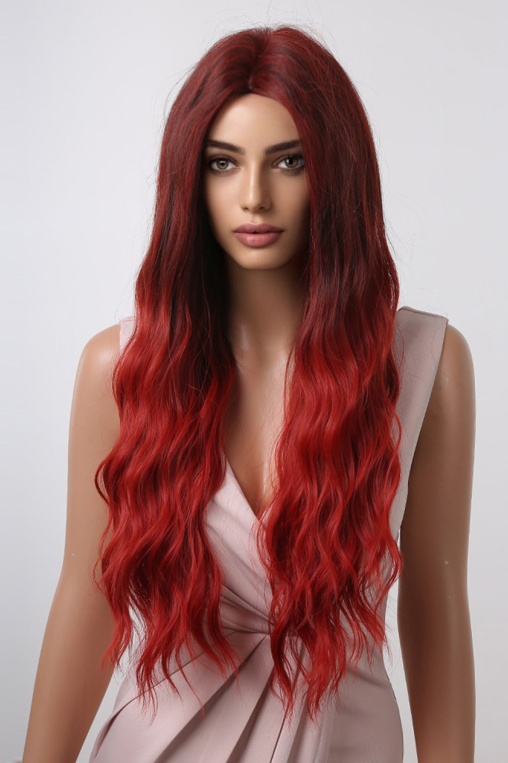 Synthetic Long Wave 27" Wig-Red Ombre